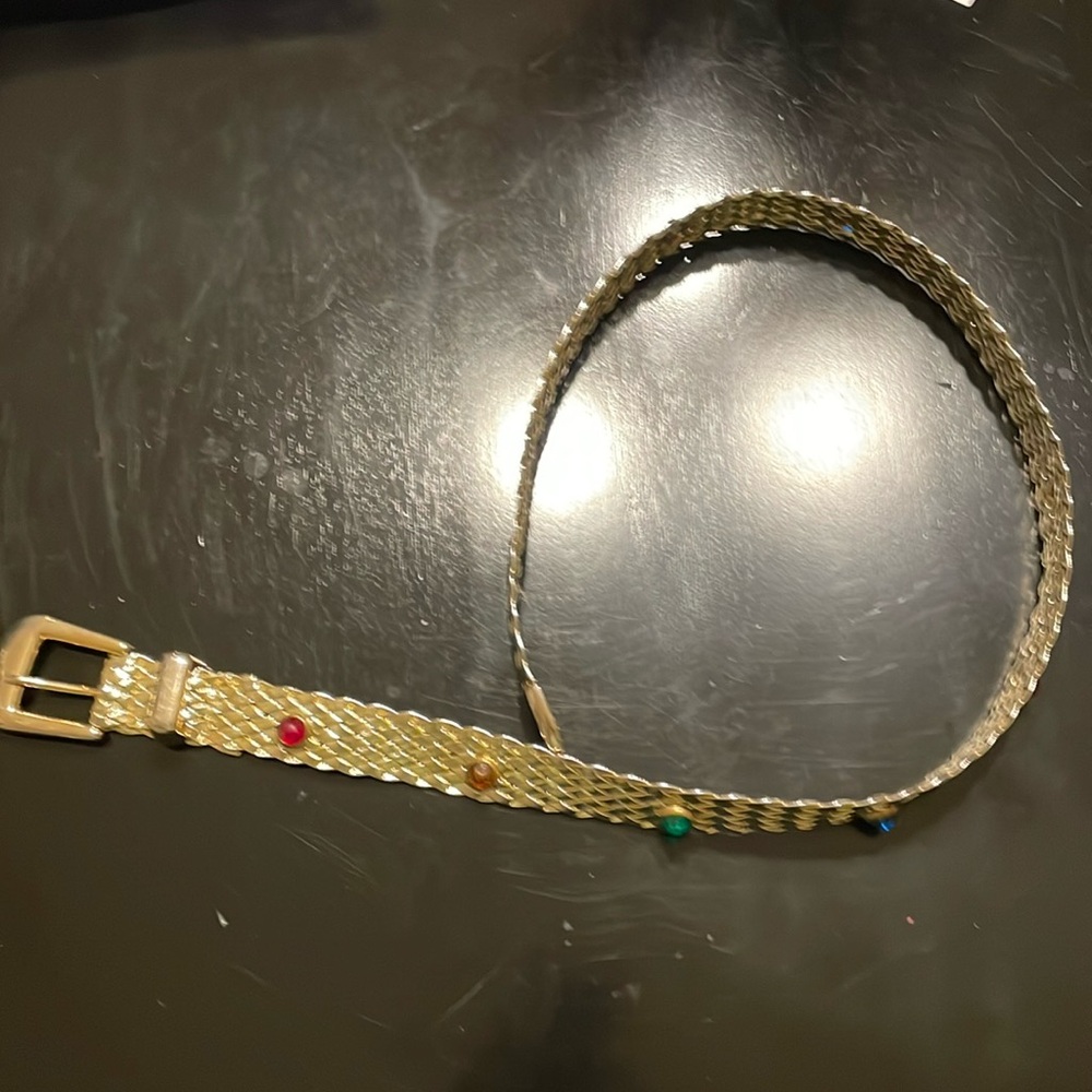Gold belt with rhinestones